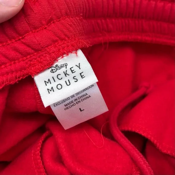 Disney Mickey Mouse Women’s Red Retro Style Chenille Joggers - Picture 5 of 5